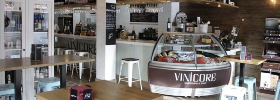 Cozy café with modern decor, Vinicore.