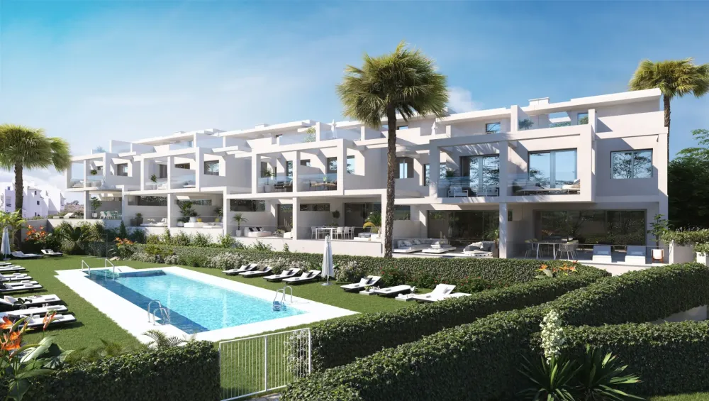 Doppelhaushälfte mit 3 Schlafzimmern und Meerblick in Manilva