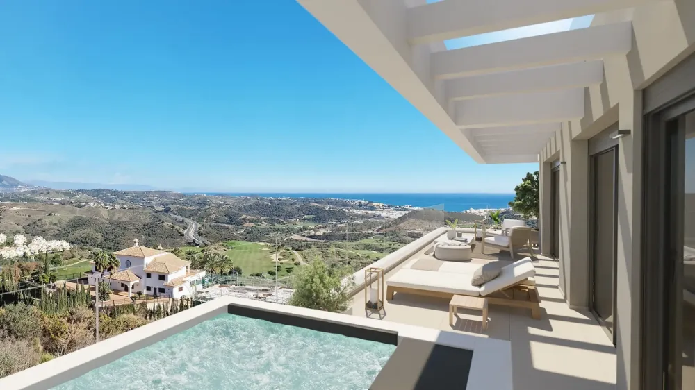 Luxury apartment with panoramic sea views for sale in Mijas