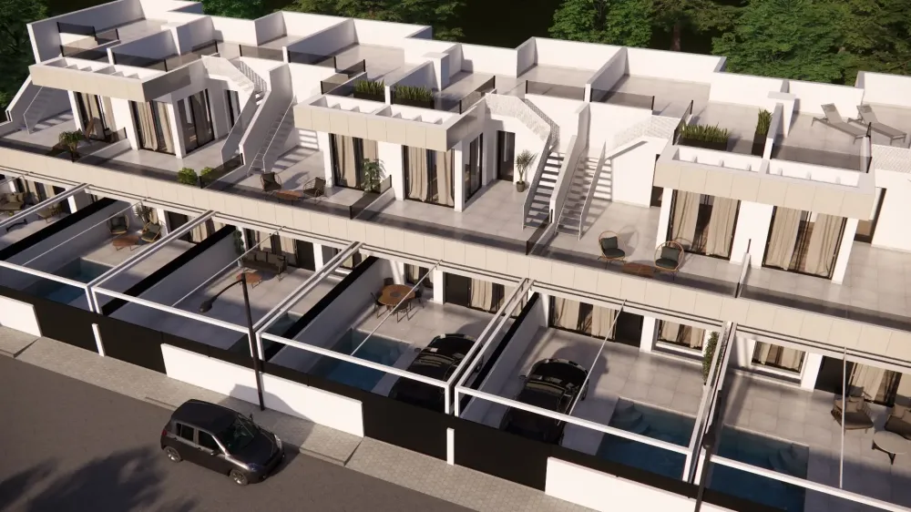 Geschakelde villa te koop met 3 slaapkamers en privé zwembad in Rojales