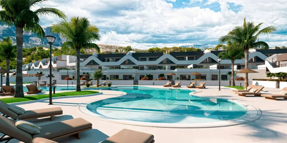 Appartementen met 1 slaapkamer en ruim terras te koop in Alfaz del Pi