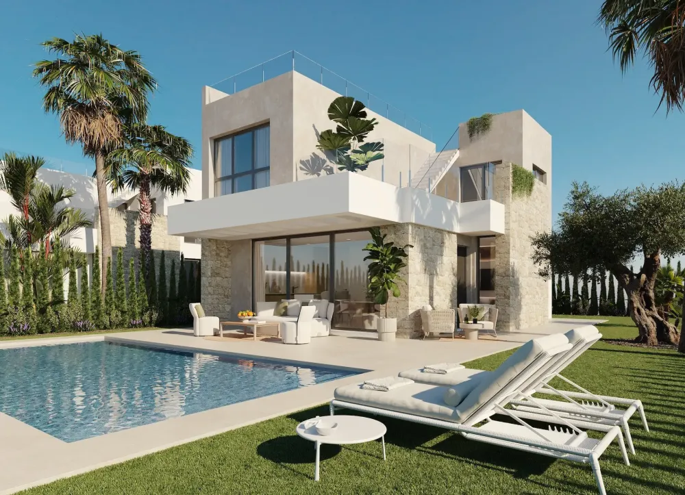 Moderne villa met 3 slaapkamers en zeezicht te koop in Finestrat