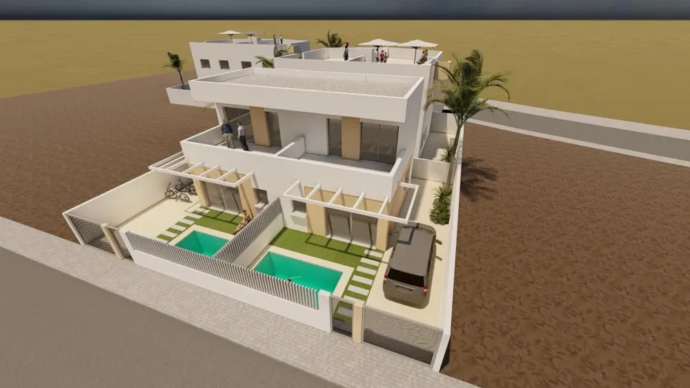 Geschakelde nieuwbouwwoning op 200 meter van zee in Puerto de Mazarrón