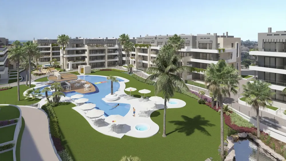 Modern beachside apartment within private complex for sale in Playa Flamenca, Orihuela Costa