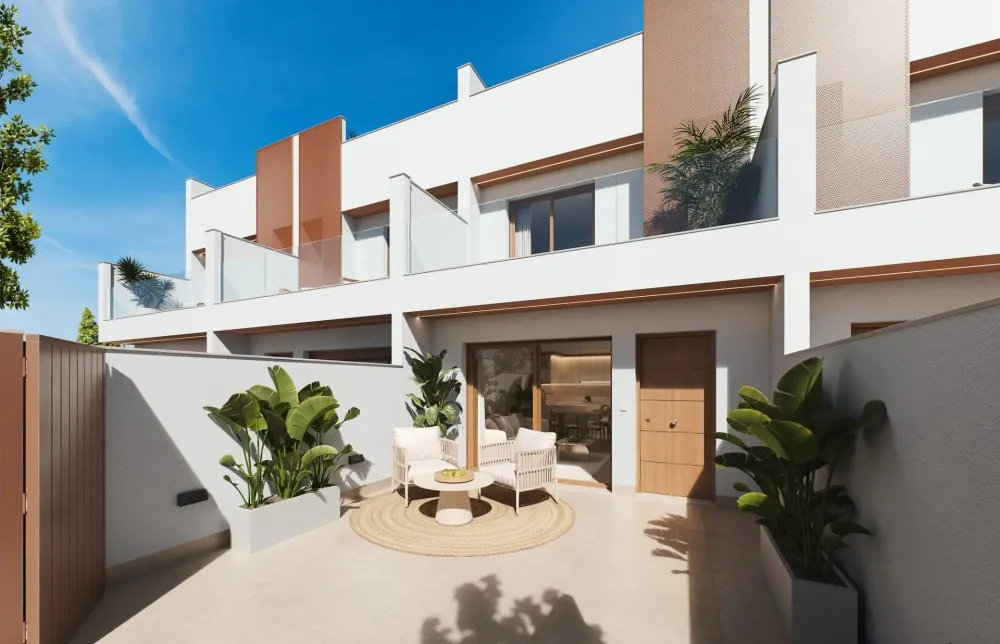 Reihenhäuser in zeitgenössischem Design mit privatem Pool