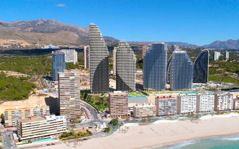 Neue Wohnung zu verkaufen mit 2 Schlafzimmern und nur 50m vom Poniente Strand, Benidorm