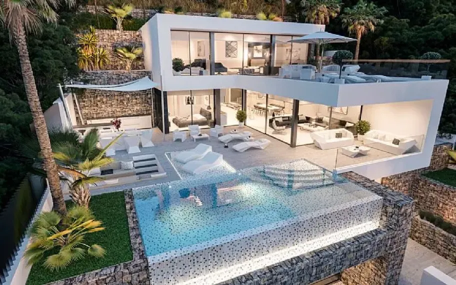 Moderne Luxusvilla zum Verkauf in Calpe mit Panoramablick auf das Meer
