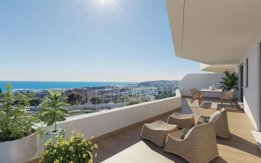 Stijlvol appartement met zeezicht te koop in Estepona, Costa del Sol