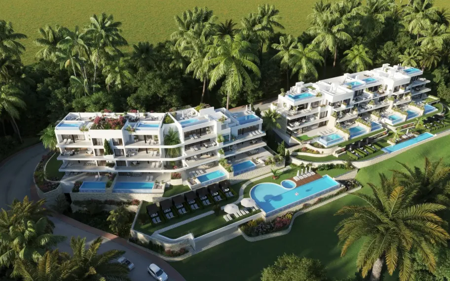 Luxury penthouse with 3 bedrooms, solarium, private pool and sea views in Las Colinas Golf