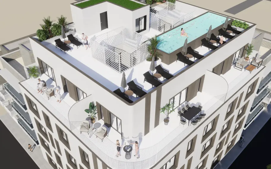 Modernes Penthouse zu verkaufen, nur 60 m vom Strand El Acequión in Torrevieja entfernt.