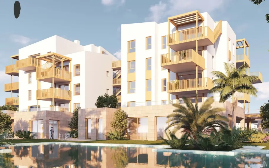 Moderne penthouse te koop met geweldige gemeenschappelijke voorzieningen en strandclub in de buurt van Denia