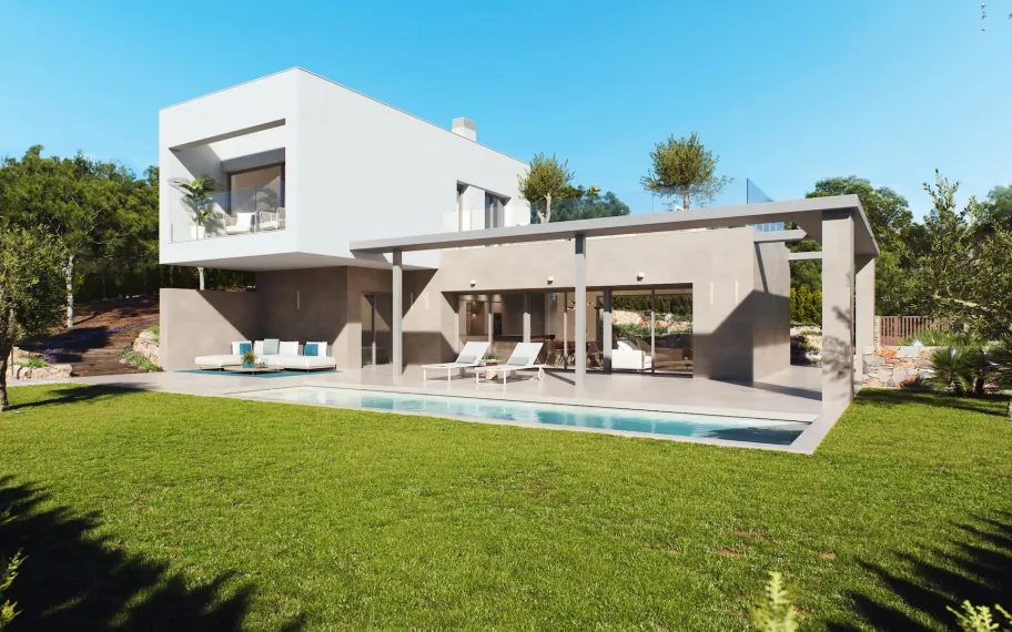 Moderne Villa mit privatem Pool und Panoramablick in Las Colinas Golf