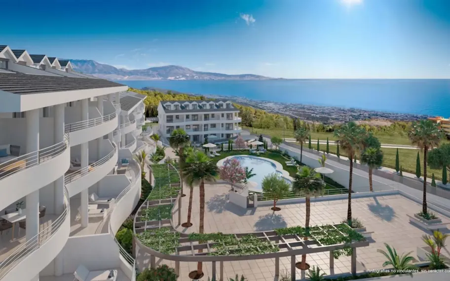 Modern apartment with 3 bedrooms and sea view for sale in Benalmádena