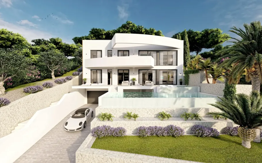 Villa de luxe à vendre avec vue sur la mer et piscine à débordement à Altea