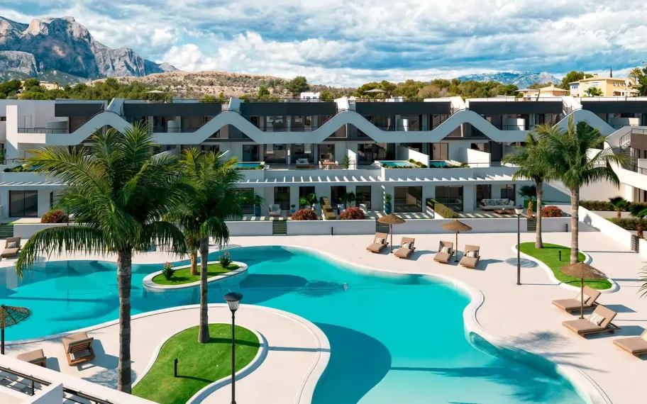 Appartementen met 3 slaapkamer en ruim terras te koop in Alfaz del Pi