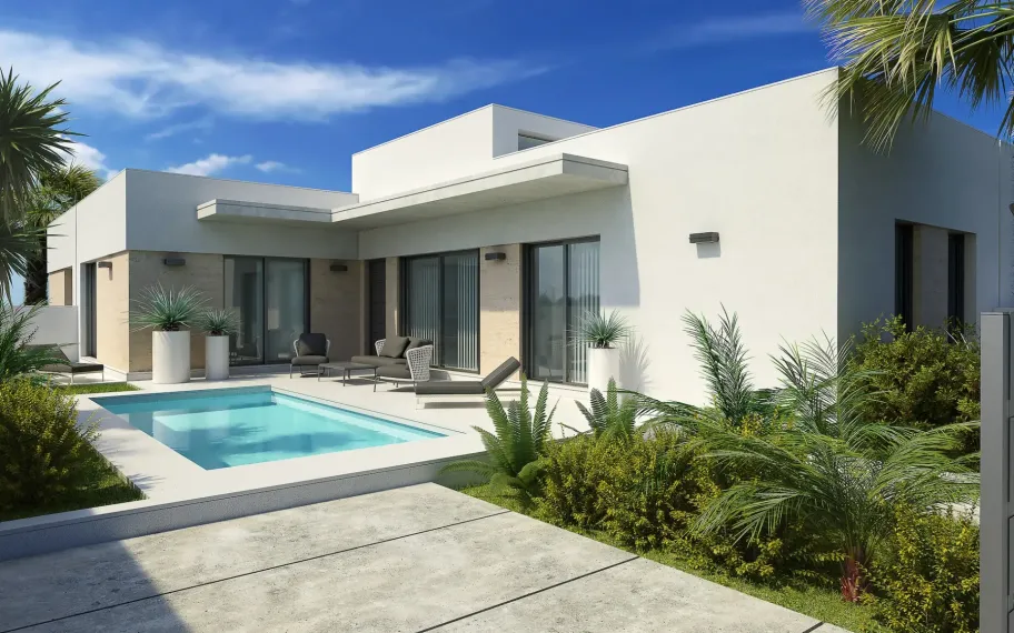 Semi-detached villa for sale with private pool in Daya Nueva