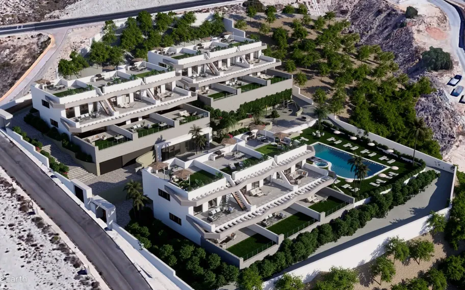 Apartments with private solarium and sea views in Balcon de Finestrat