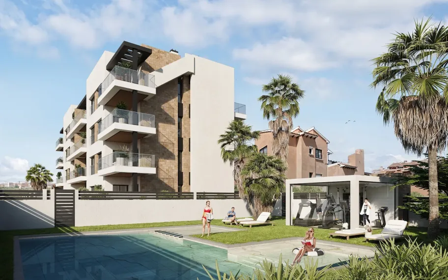 Ground floor apartment with private garden for sale in Torrevieja
