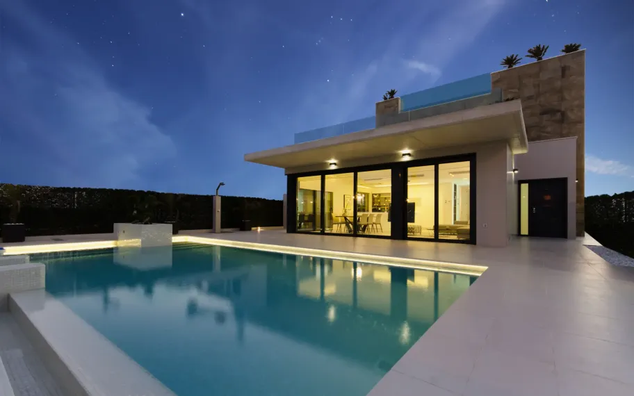 Modern villa with panoramic views for sale in San Miguel de Salinas