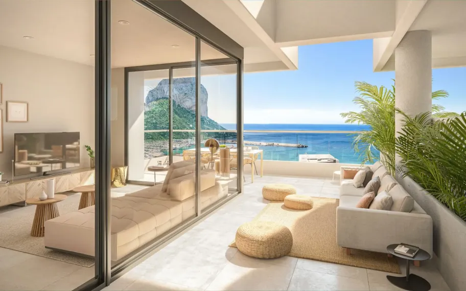 Appartement penthouse avec vue sur la mer à vendre à Calpe, doté d'équipements de luxe.