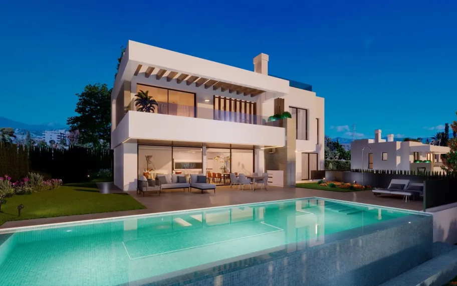 Villa de luxe avec piscine privée et solarium sur le toit à vendre dans le quartier Atalaya d'Estepona