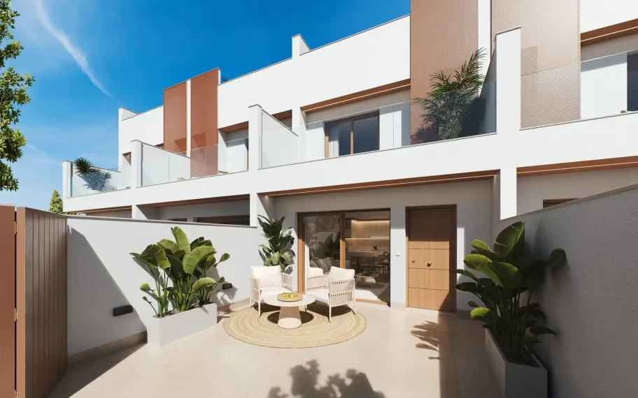 Reihenhäuser in zeitgenössischem Design mit privatem Pool