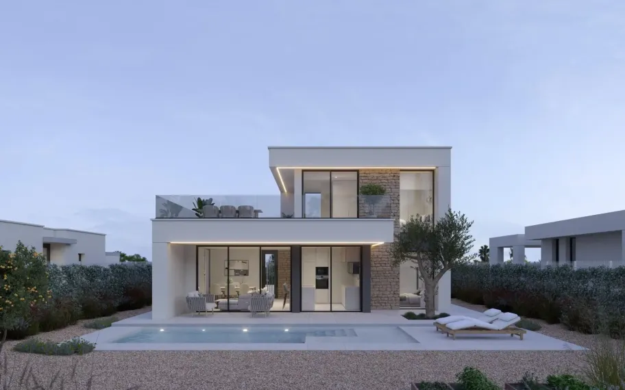 Exklusive Golfvillen in erster Meereslinie in Hacienda del Álamo, Costa Cálida