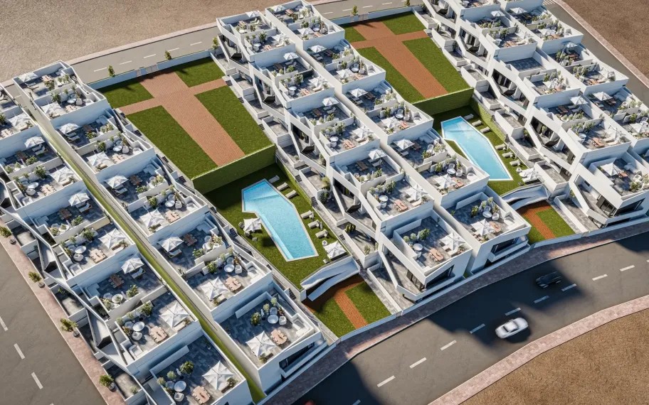 Modern development of new-build apartments for sale in San Miguel de Salinas