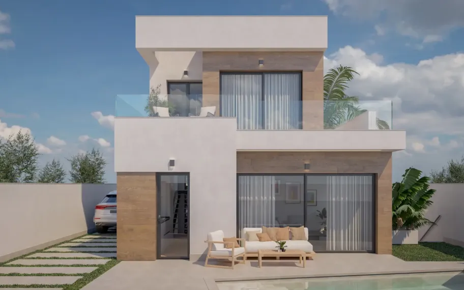 Contemporary villa with private pool and rooftop solarium in Lo Romero Golf