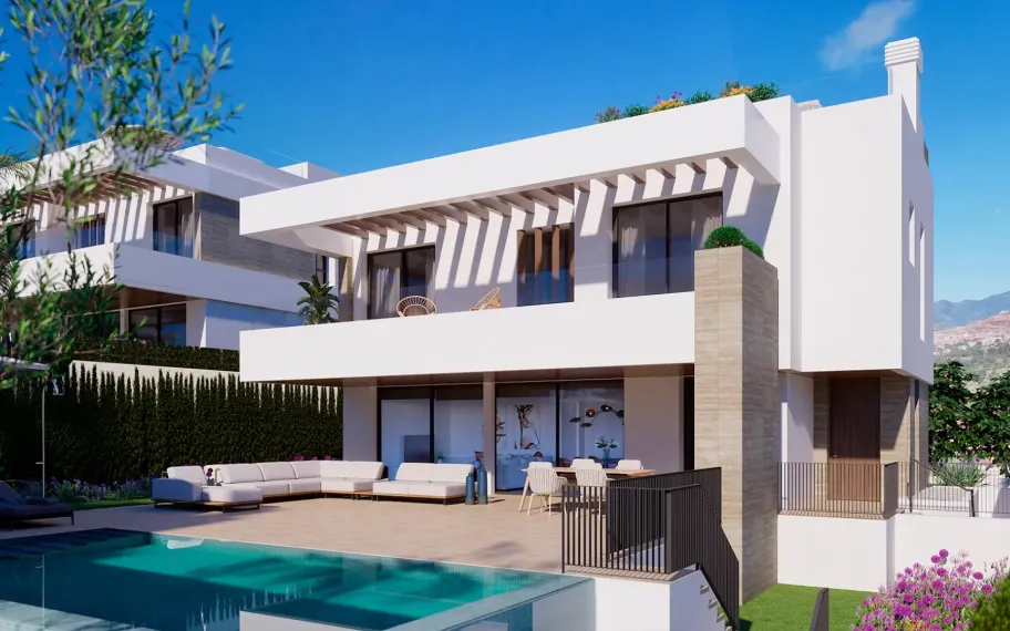 7 Luxury villas with private pool and rooftop solarium in Estepona’s Atalaya area
