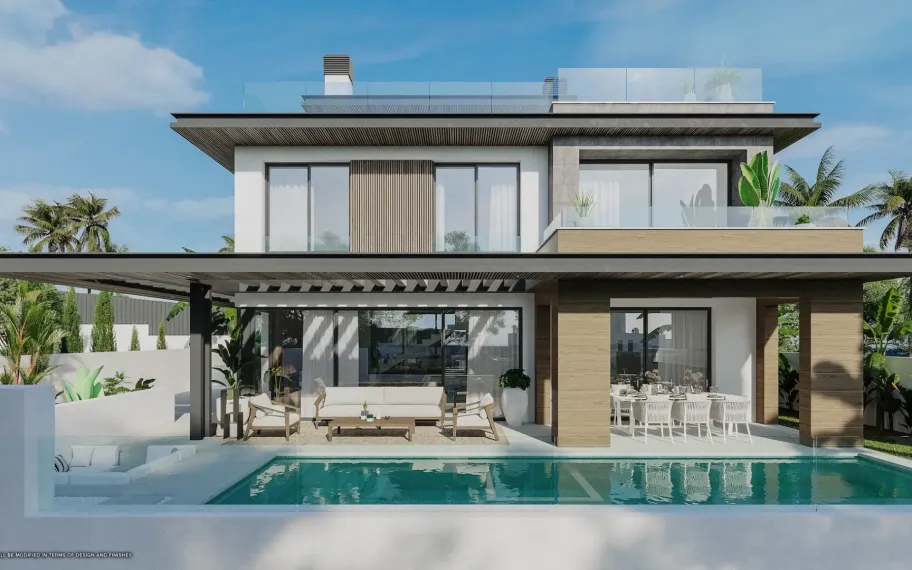 19 Elegant 3 bed luxury villas with private pools and amazing facilities for sale in La Cala de Mijas